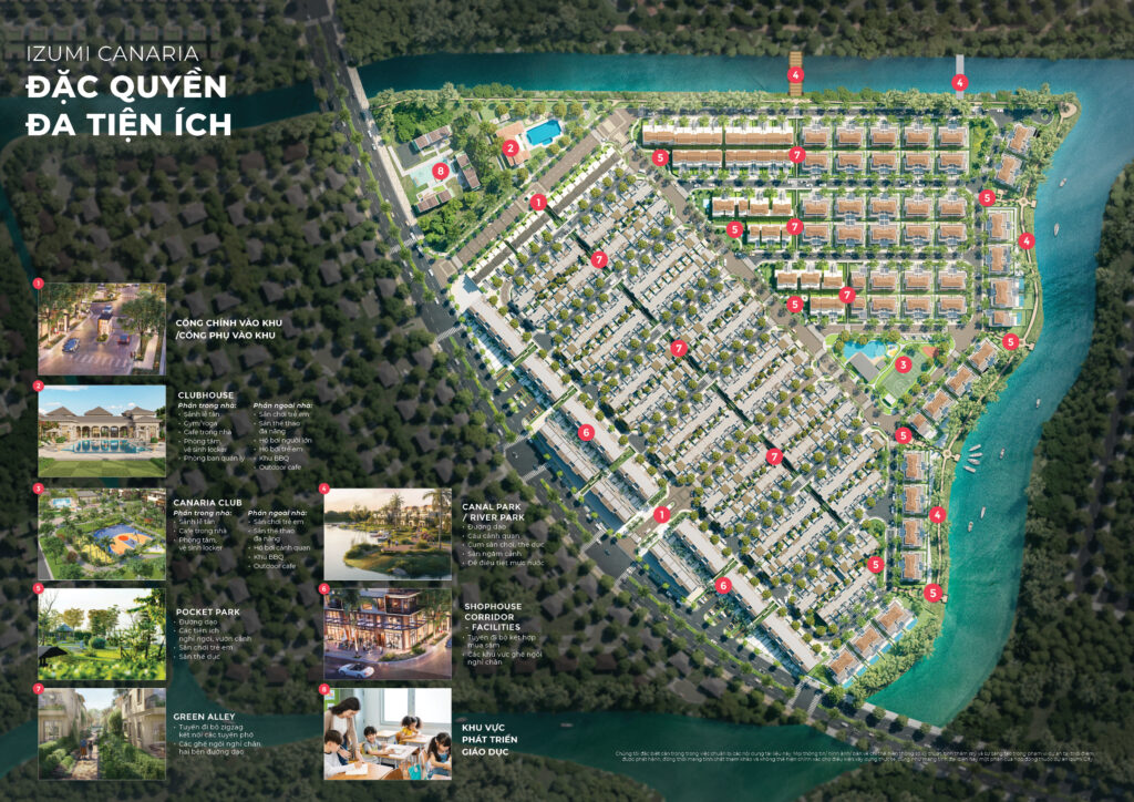 Mặt bằng tiện ích Izumi City - phân khu Canaria